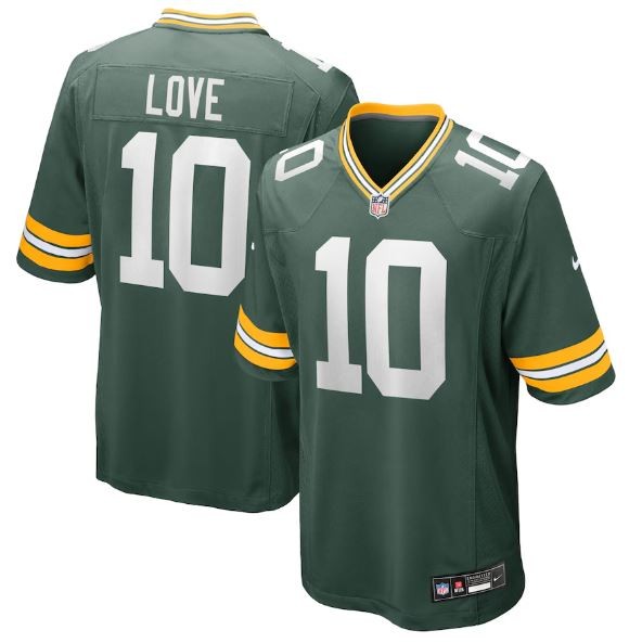 Jordan Love Green Bay Packers Nike Player Game Jersey - Green