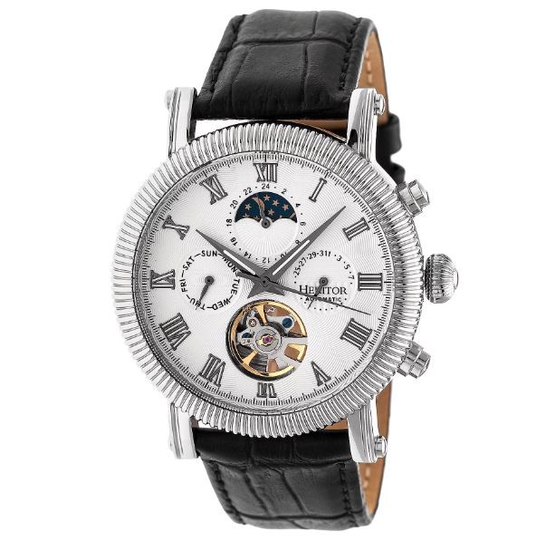 Heritor Automatic Winston Stainless Steel Leather Strap Watch