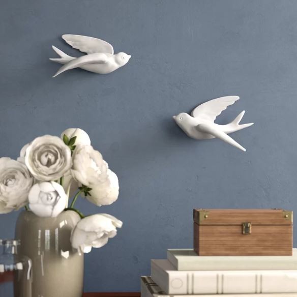 Modern Birds Wall Decor on Ceramic